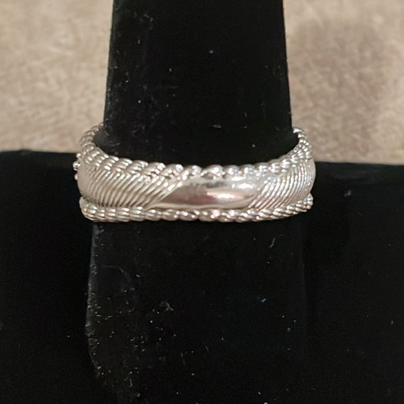 Judith Ripka Sterling Diamonique Wave Design Verona Ring Size 11 - Picture 3 of 9